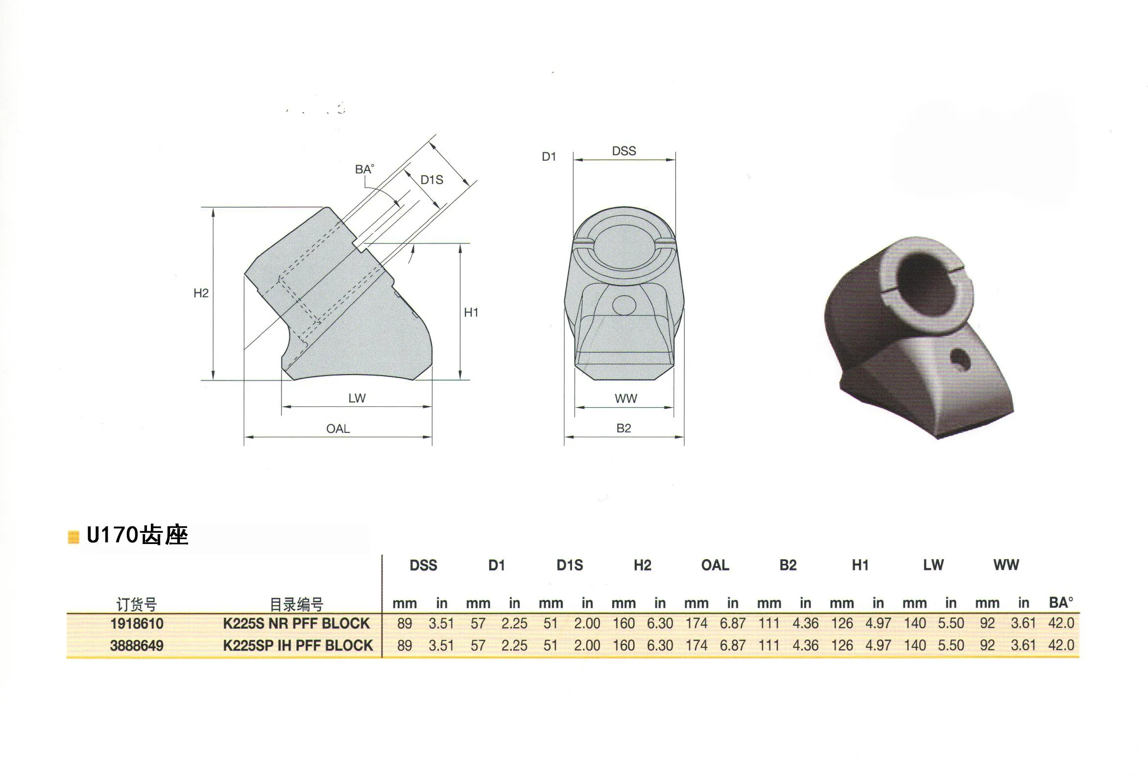 Подставка режущего зуба тип 2 (U170) 11233 (2)